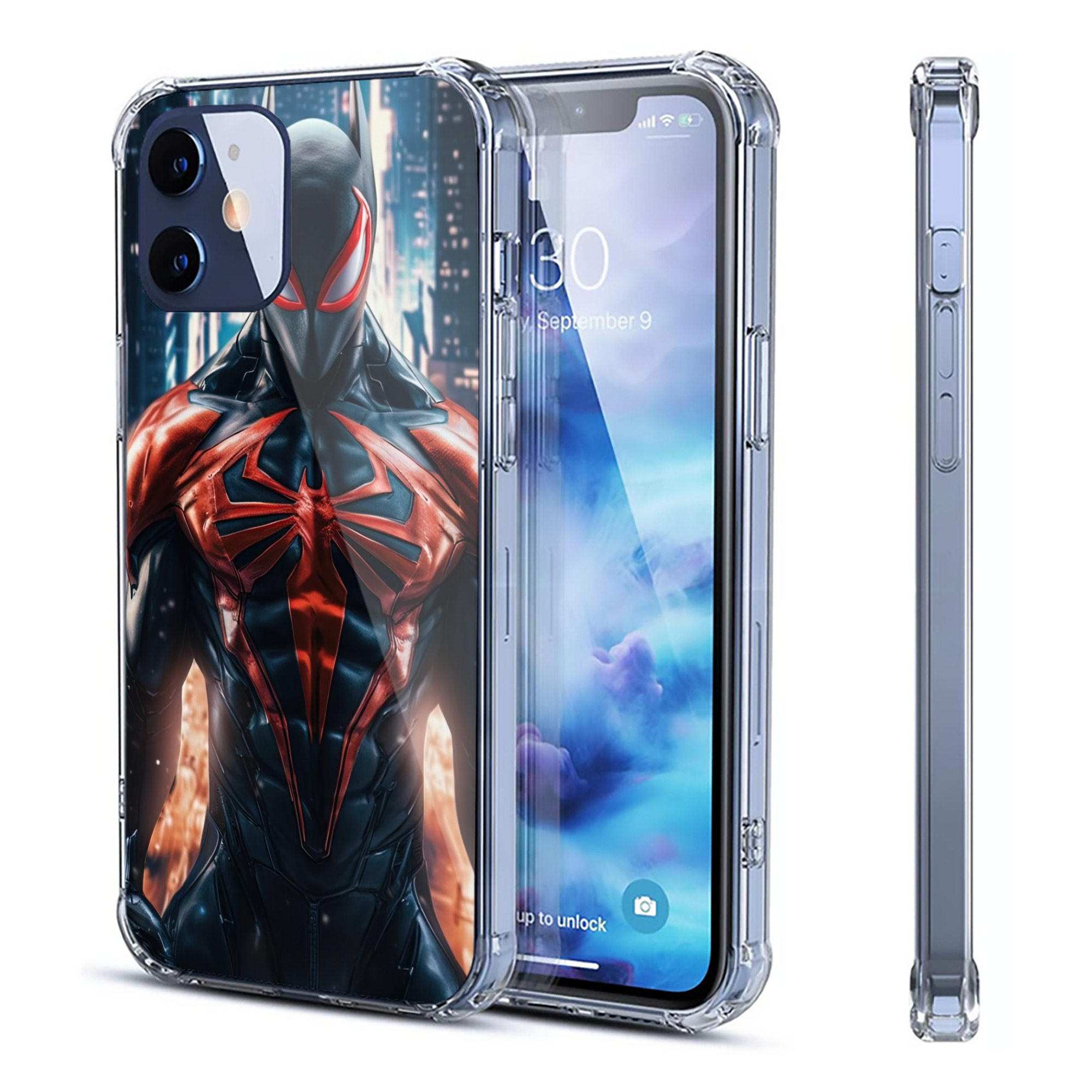 （画像用） Spider Man スパイダーマン 【iPhone 12シリーズ対応】透明スマホケース（クリアソフトケース）